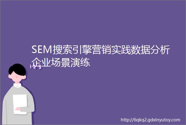 SEM搜索引擎营销实践数据分析企业场景演练